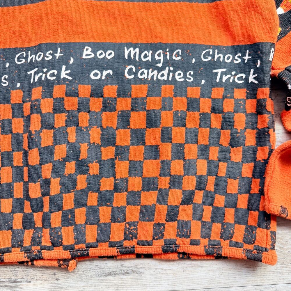 Vintage Halloween Sweater Cardigan Medium Pumpkin Candy Corn Trick or Treat 90s - Picture 11 of 12